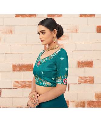 Glorious Heavy Embroidered Banglori Silk Un Stitched Blouse 3