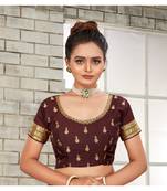 Graceful Burgundy colour embroidered un stitched blouse