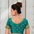 Magnificent Teal colour embroidered un stitched blouse