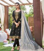 Black woven banarasi salwar