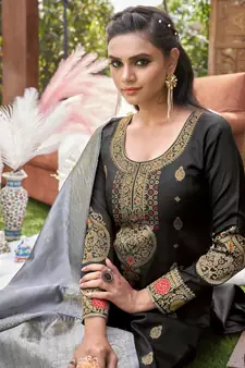 Black woven banarasi salwar