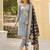 Grey woven banarasi salwar