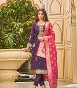 Purple woven banarasi salwar
