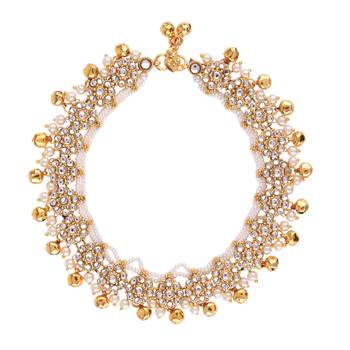 Gold pearl anklets 4