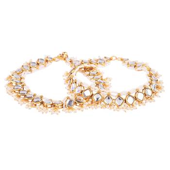 Gold pearl anklets 1