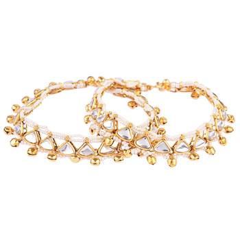 Gold pearl anklets 1