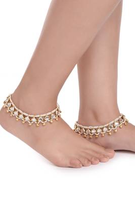 Gold pearl anklets 2