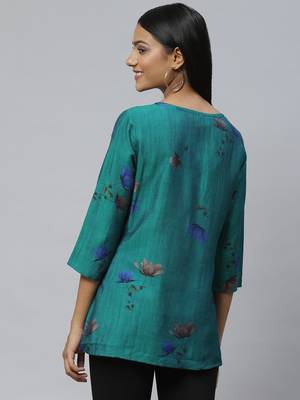 Green printed cotton party-tops 4