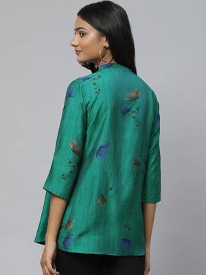 Green printed cotton party-tops 4