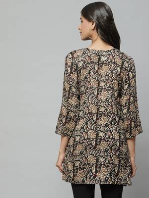 Black printed cotton party-tops 4