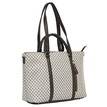 Beige Checkered Tote Bag 2
