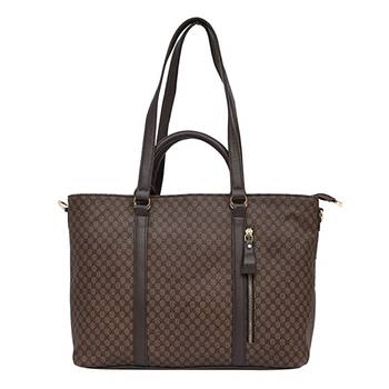 Brown Checkered Tote Bag 1