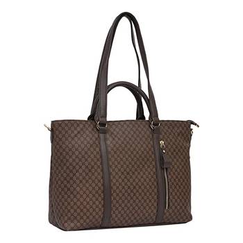 Brown Checkered Tote Bag 2