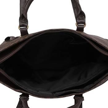 Brown Checkered Tote Bag 3