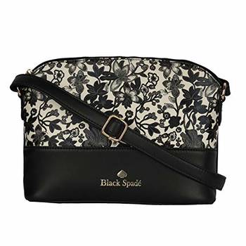 Black Floral Print Sling Bag 1