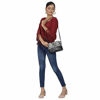 Black Floral Print Sling Bag 2