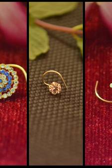 COMBO Dainty Shimmering nose stud or nosepin or nose ring with american diamond