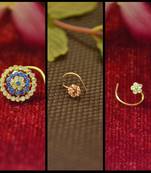 COMBO Dainty Shimmering nose stud or nosepin or nose ring with american diamond