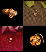 COMBO Dainty Shimmering nose stud or nosepin or nose ring with american diamond