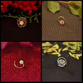 COMBO Dainty Shimmering nose stud or nosepin or nose ring with american diamond 1