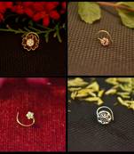 COMBO Dainty Shimmering nose stud or nosepin or nose ring with american diamond