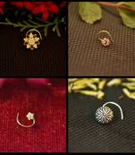 COMBO Dainty Shimmering nose stud or nosepin or nose ring with american diamond