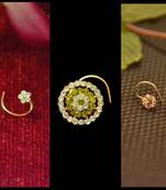 COMBO Dainty Shimmering nose stud or nosepin or nose ring with american diamond