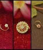 COMBO Dainty Shimmering nose stud or nosepin or nose ring with american diamond