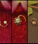 COMBO Dainty Shimmering nose stud or nosepin or nose ring with american diamond