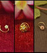 COMBO Dainty Shimmering nose stud or nosepin or nose ring with american diamond