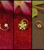 COMBO Dainty Shimmering nose stud or nosepin or nose ring with american diamond