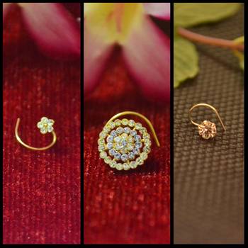 COMBO Dainty Shimmering nose stud or nosepin or nose ring with american diamond 1