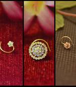 COMBO Dainty Shimmering nose stud or nosepin or nose ring with american diamond