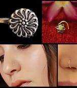 COMBO Dainty Shimmering nose stud or nosepin or nose ring with american diamond