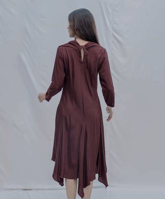 Dream Cowl Dress in Wine Color 3
