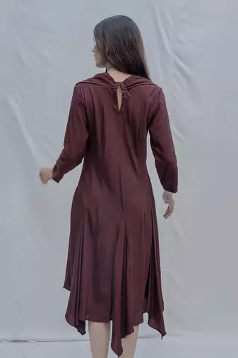 Dream Cowl Dress in Wine Color