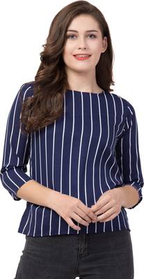 Casual Butterfly Sleeves Self Design Women Multicolor Top 1