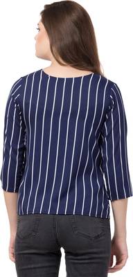 Casual Butterfly Sleeves Self Design Women Multicolor Top 2