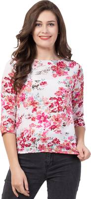 Casual Butterfly Sleeves Self Design Women Multicolor Top 2