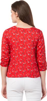 Casual Butterfly Sleeves Self Design Women Multicolor Top 2