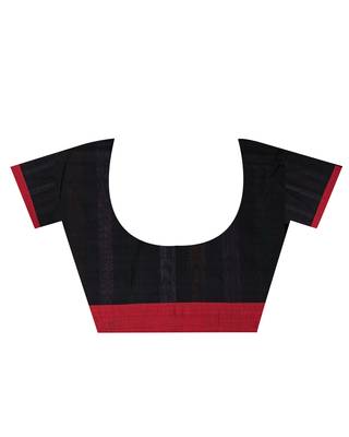 Black hand woven cotton saree  5