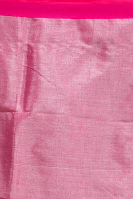 Peach hand woven cotton silk saree with blouse 5