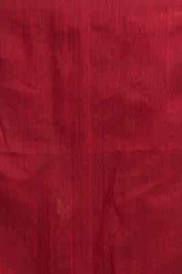 Red hand woven blended cotton saree with blouse 5