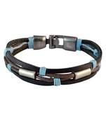 Men Multi-stranded Leather Bracelet Dark Brown color for Everyday wear