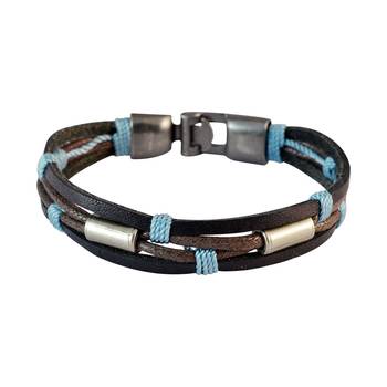 Men Multi-stranded Leather Bracelet Dark Brown color for Everyday wear 2