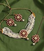 Maroon necklace-sets