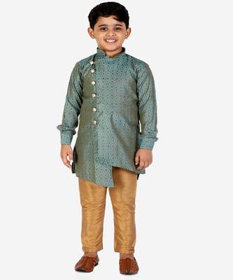 Dark Green Silk Embellished Cut Kurta Pajama Set 5