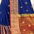 Navy blue woven silk saree with blouse