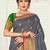 Grey woven silk saree with blouse