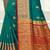 Teal woven silk saree with blouse